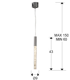 Schuller COSMO Chrome & Acrylic LED Pendant - ID 5962 - CLEARANCE