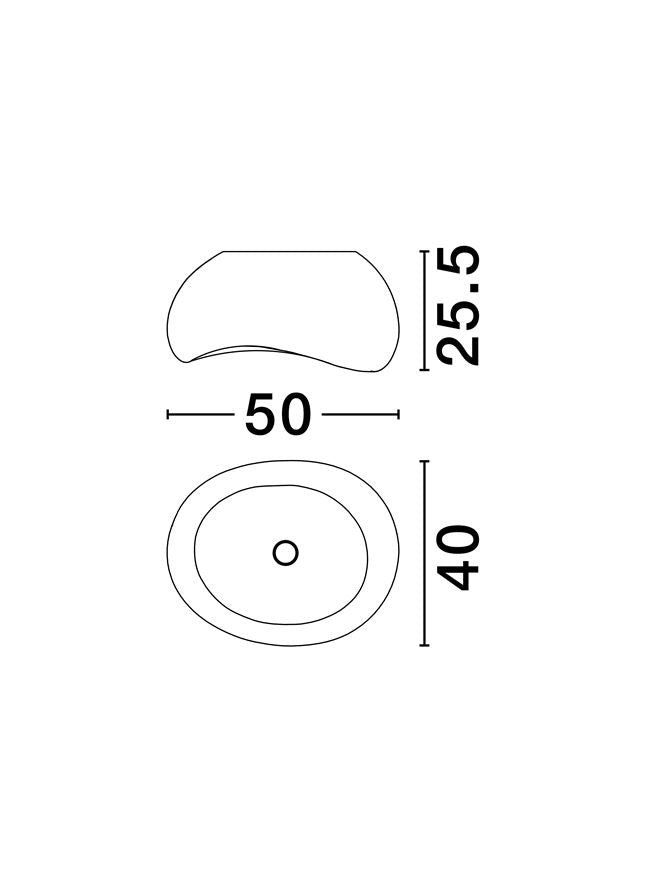 LEF Medium Sandy White Polyurethane & Resin Quaver Flush Ceiling Light - ID 13568