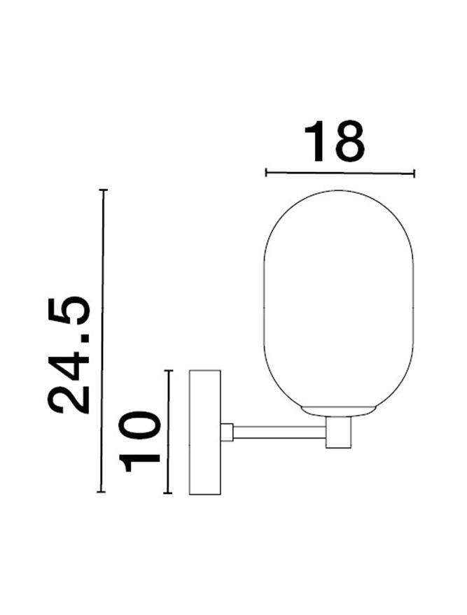 BAL Brass Gold Metal Wall Light With Gradient White Glass - ID 12508