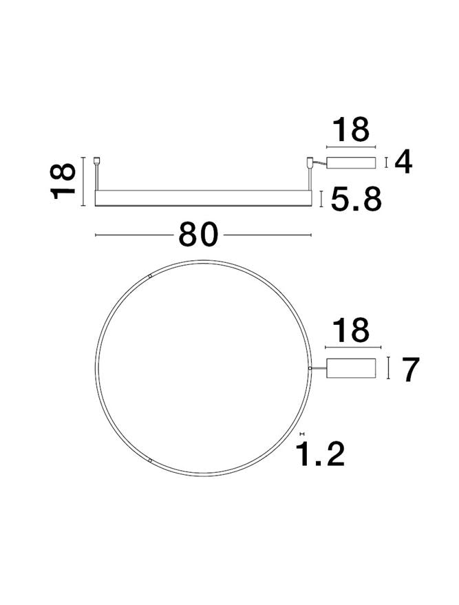 MOT Dimmable Brass Gold Aluminium & Acrylic Ring Semi Flush Medium - ID 12541
