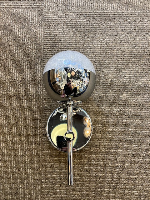 Single Chrome & Crushed Crystal Effect IP44 Wall Light - ID 6237 - EX-DISPLAY