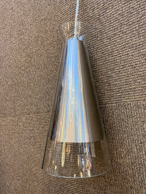 Balintore Satin Nickel and Clear Glass Single Pendant - ID 6827 - EX-DISPLAY