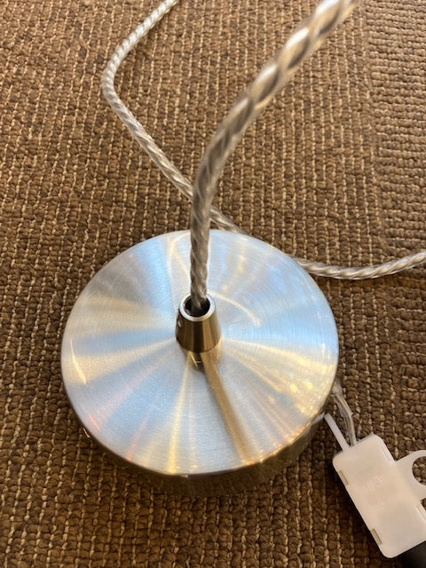 Balintore Satin Nickel and Smoked Glass Single Pendant ID 6826 - EX-DISPLAY
