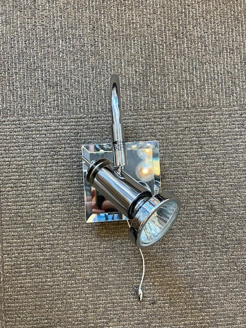 Franklite Chrome & Mirrored Glass Bathroom Wall Light - ID 6950 - CLEARANCE