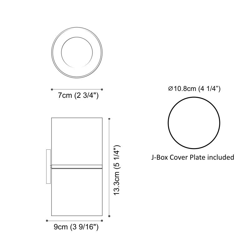 Modern LED Cylindrical Wall Light in Brushed aluminium & White - EX-DISPLAY