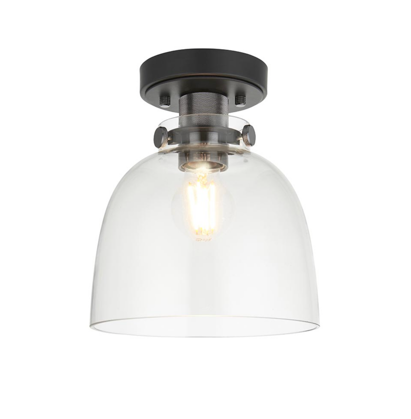 Black Chrome With Tinted Glass Flush Light - ID 12523