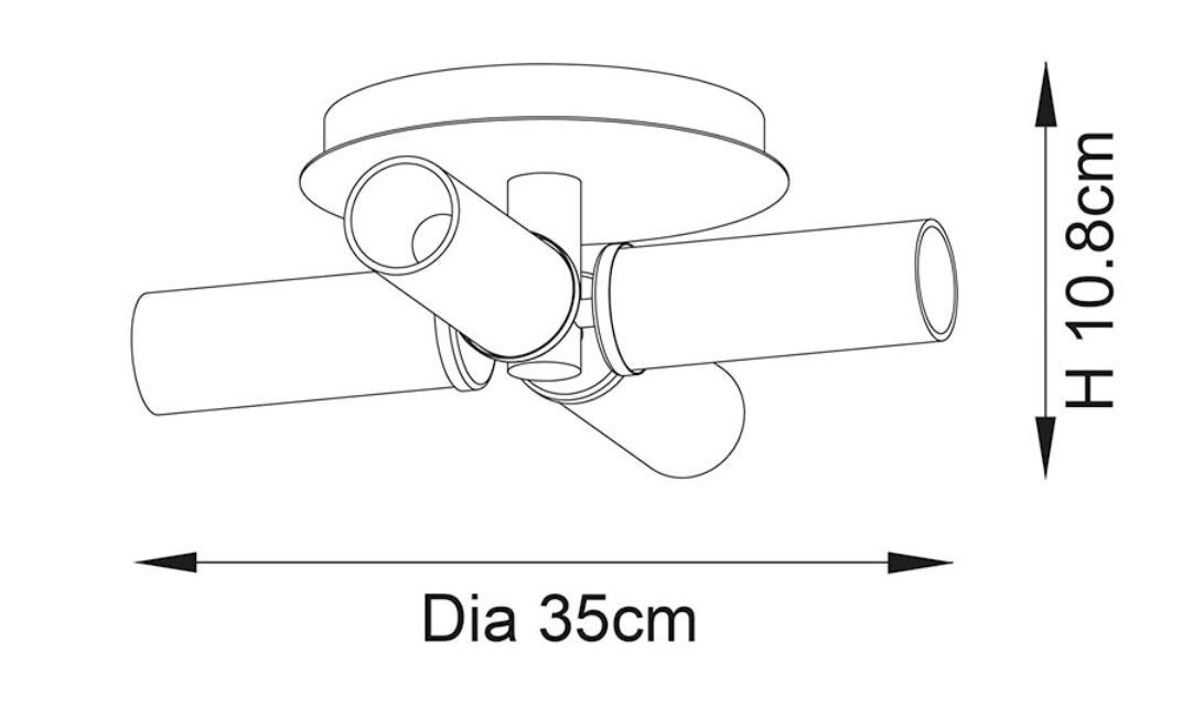 4lt Semi Flush, Gold - ID 12050