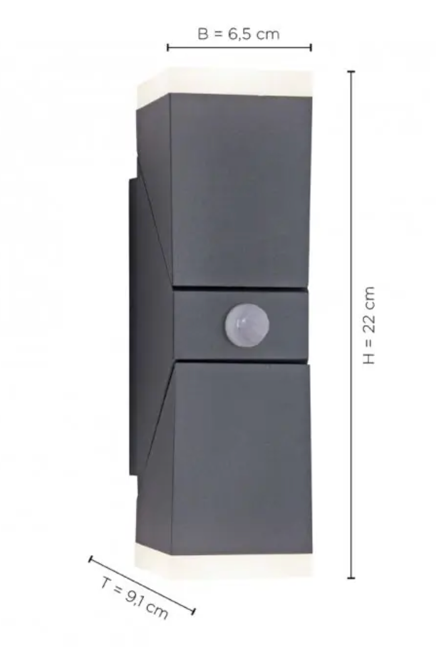 PNL Adjustable Outdoor Wall Light with Twilight & Motion Sensor Anthracite - ID 10779