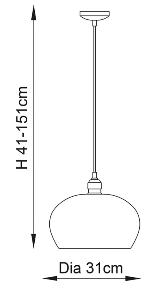 Hammered Glass & Bright Nickel Medium Pendant - ID 12994