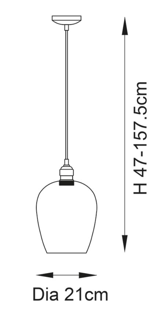 Clear Glass & Antique Brass Small Pendant - ID 12107