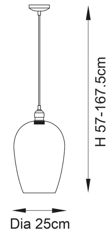 Clear Glass & Antique Brass Large Pendant - ID 12106