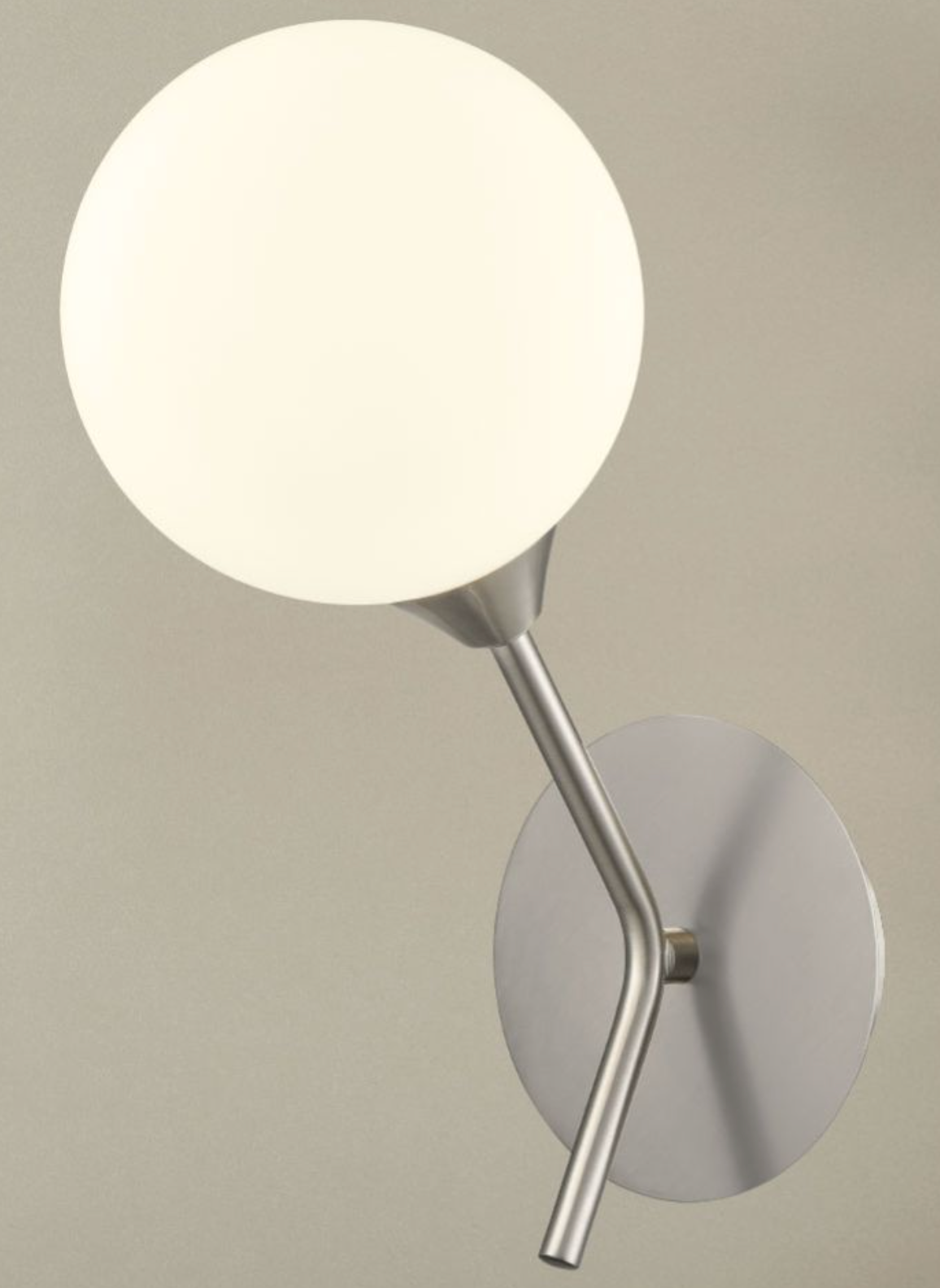 2 Light Wall Light, Opal Glass, Satin Nickel - ID 13148