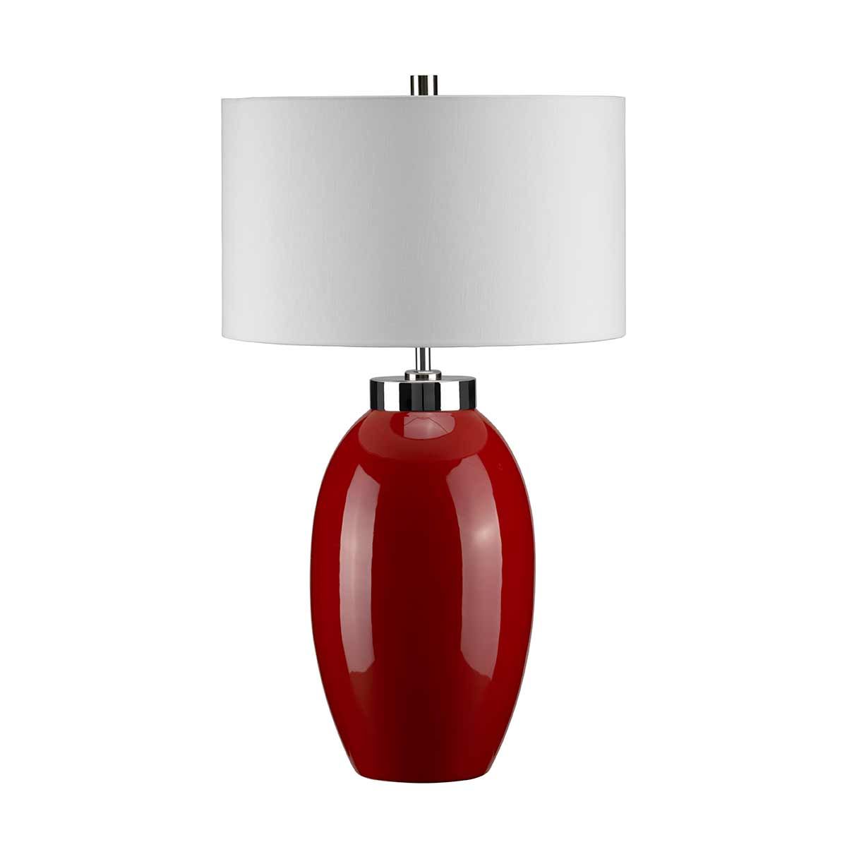 Vauxhall Small Red Table Lamp c/w Shade ID 13409 – The Lighting