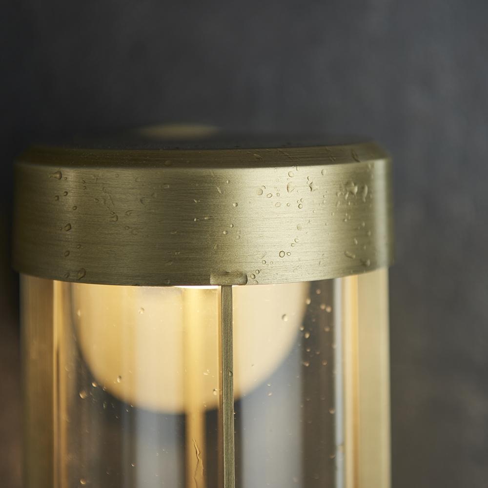 Die Cast IP44 LED Wall Light In Brushed Gold With Clear Glass - ID 11072 - LOW STOCK, PLEASE CALL