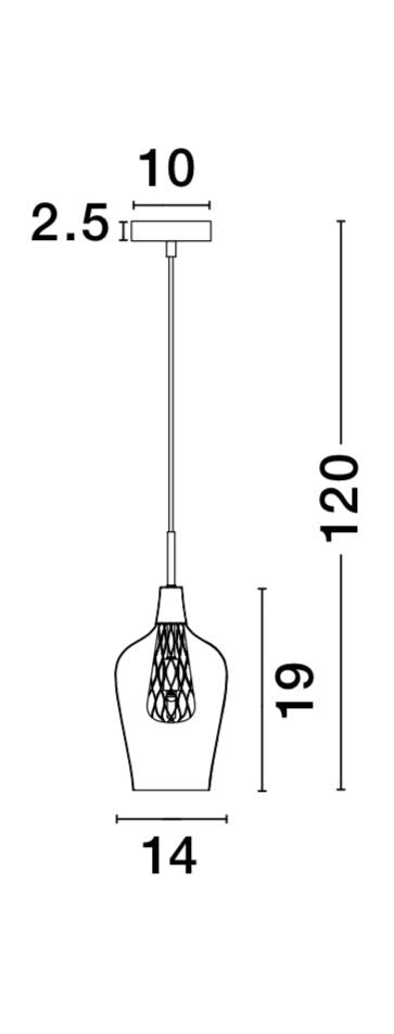 Clear Glass and Gold Mesh Single Pendant - ID 9365