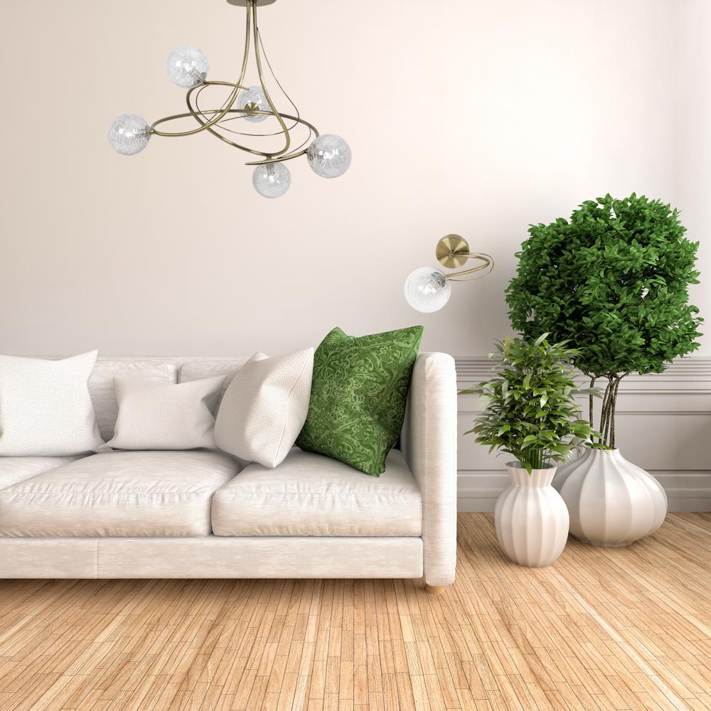 Gurney 5 Lamp Antique Brass Spiral Ceiling Light - ID 6756