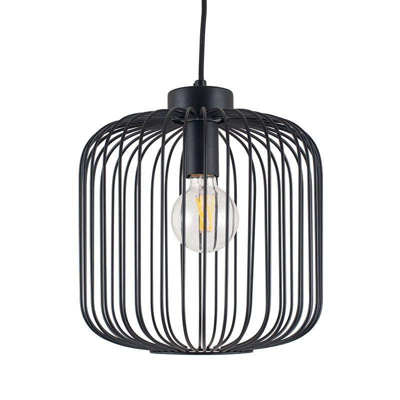 Culbokie Matt Black Metal Short Wire Pendant - ID 9867