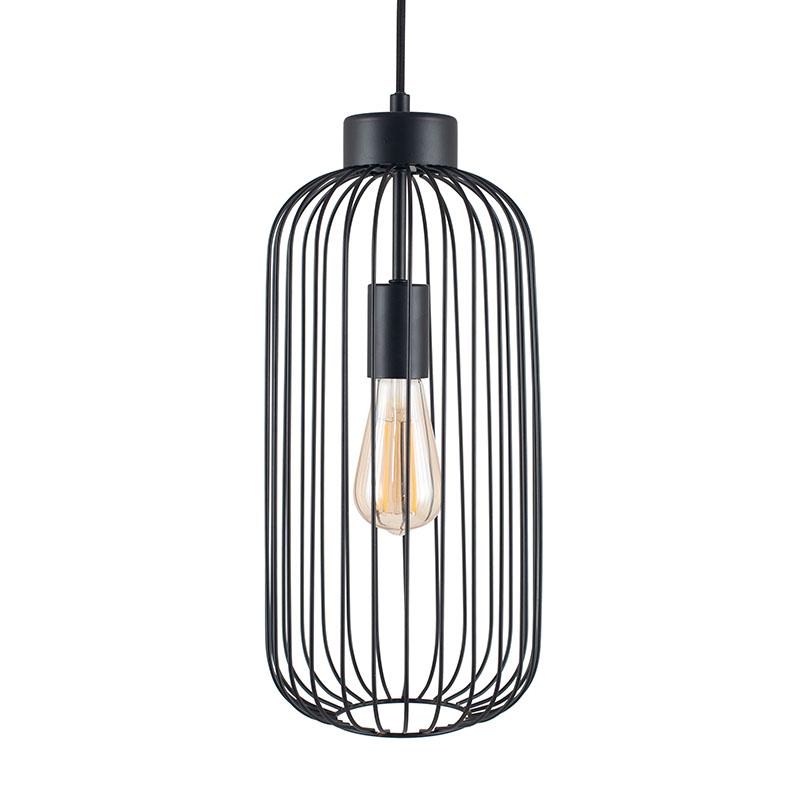 Culbokie Matt Black Metal Long Wire Pendant - ID 9868