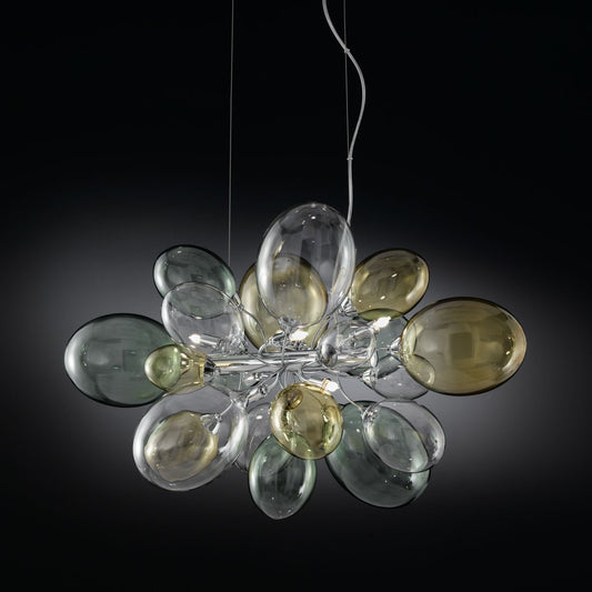 Ballon Bespoke Italian 6 Lamp Small Suspension with Blown Glass - Colour Options