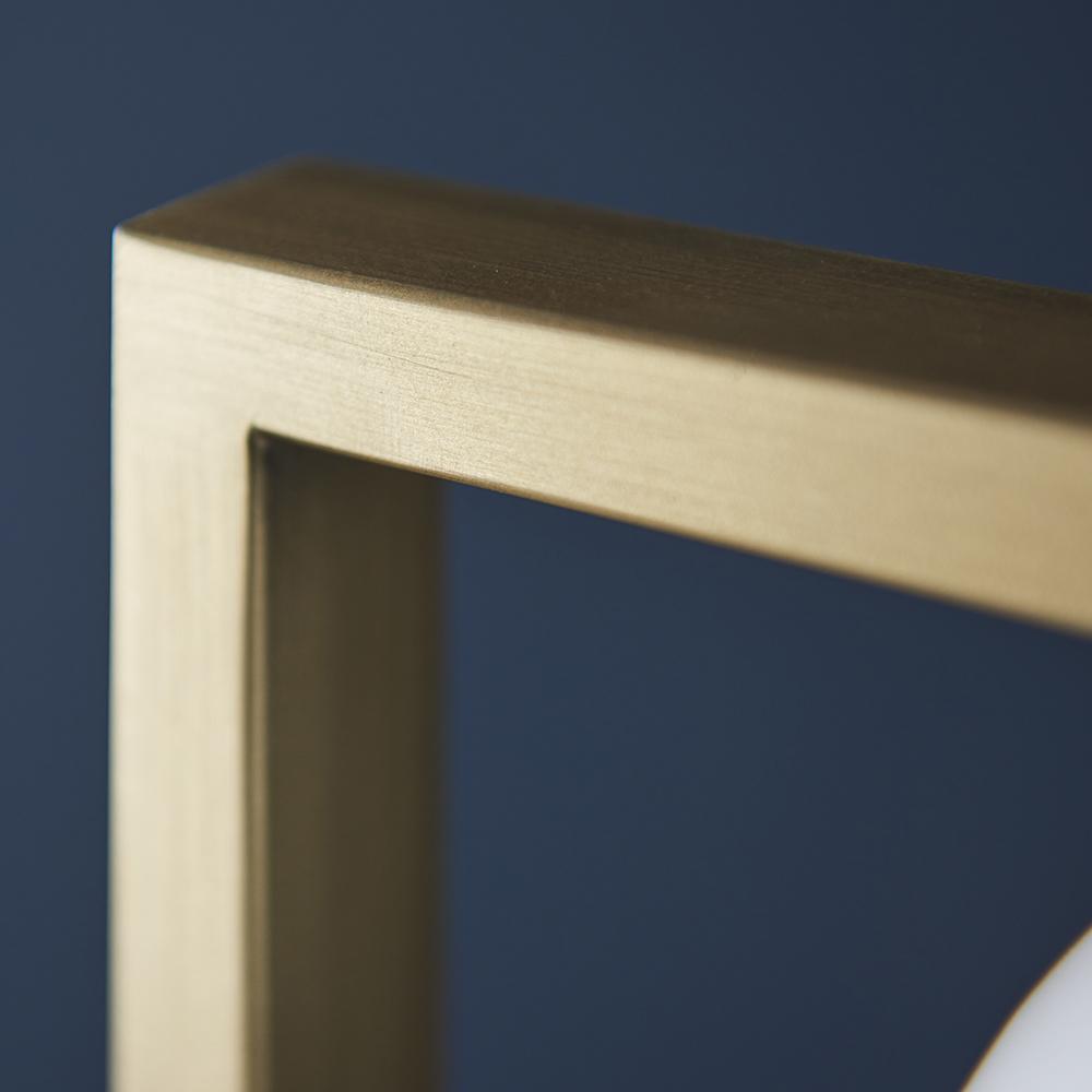 Geometric Brushed Gold & Opal Glass Floor Lamp - ID 11114