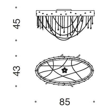 Herit 8 Light Murano Glass Ceiling Light - ID 8042