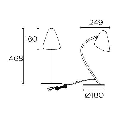 GAN Black Aluminium & Gold Adjustable Table Light - ID 10728