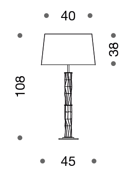 Becton Murano Glass Table Lamp Height 108cm - ID 8067