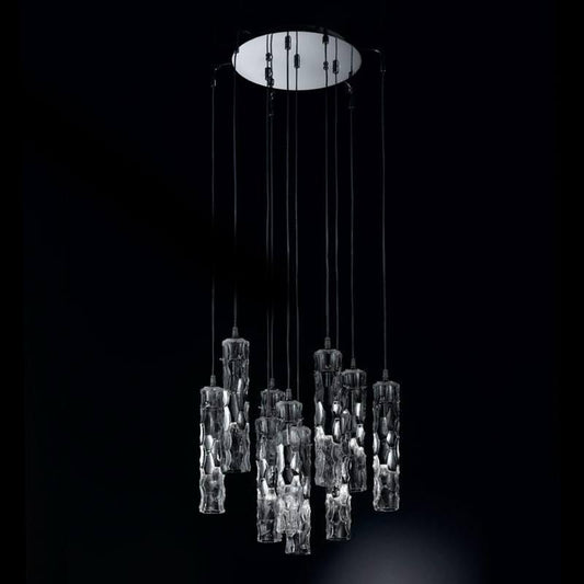 Bamboo Murano Glass 10 Light Ceiling Suspension Chandelier