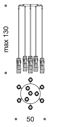 Becton Murano Glass 10 Light Ceiling Suspension Chandelier - ID 5028