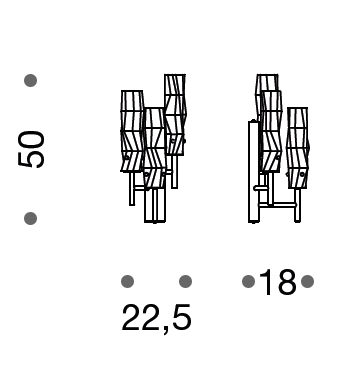Becton Murano Glass Triple Light Wall Light - ID 8048