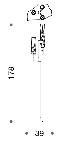 Becton Murano Glass 3 Light Floor Lamp - ID 8058