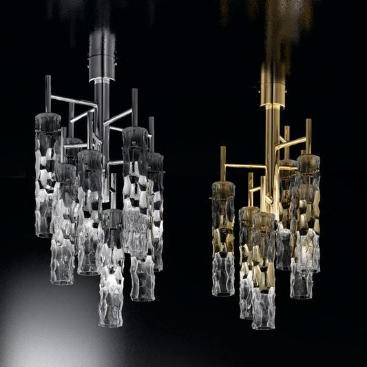 Becton Murano Glass 6 Light Ceiling Semi Flush Chandelier - ID 8050