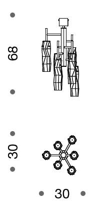 Becton Murano Glass 6 Light Ceiling Semi Flush Chandelier - ID 8050