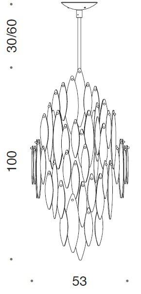 Castlenau Medium Murano Glass Chandelier - ID 8022