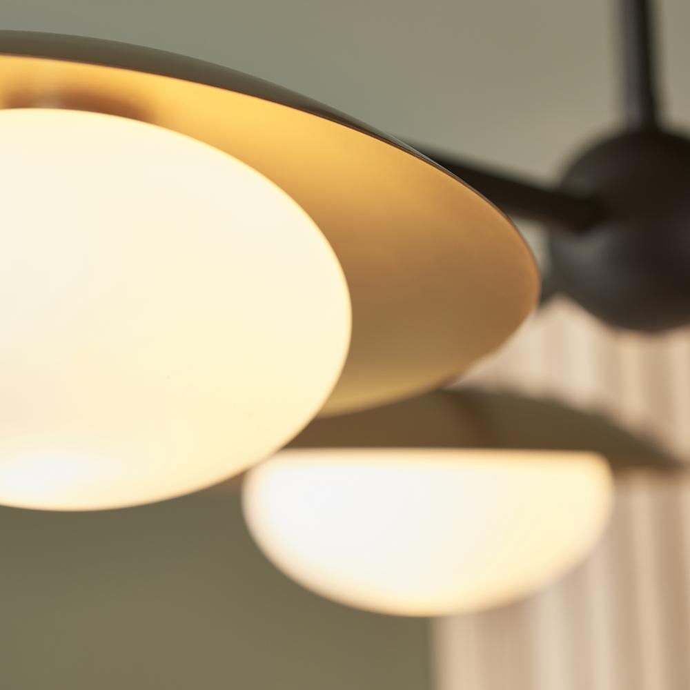 Opal Pebble Three Lamp Semi-Flush Ceiling Light - ID 11016
