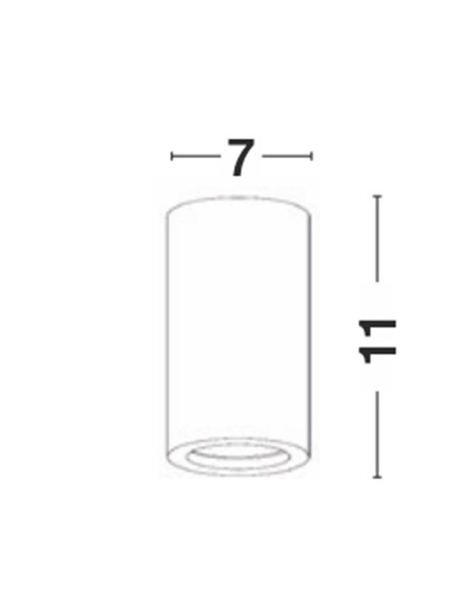 ORA Short Cylindrical Downlight In White Gypsum - ID 11385