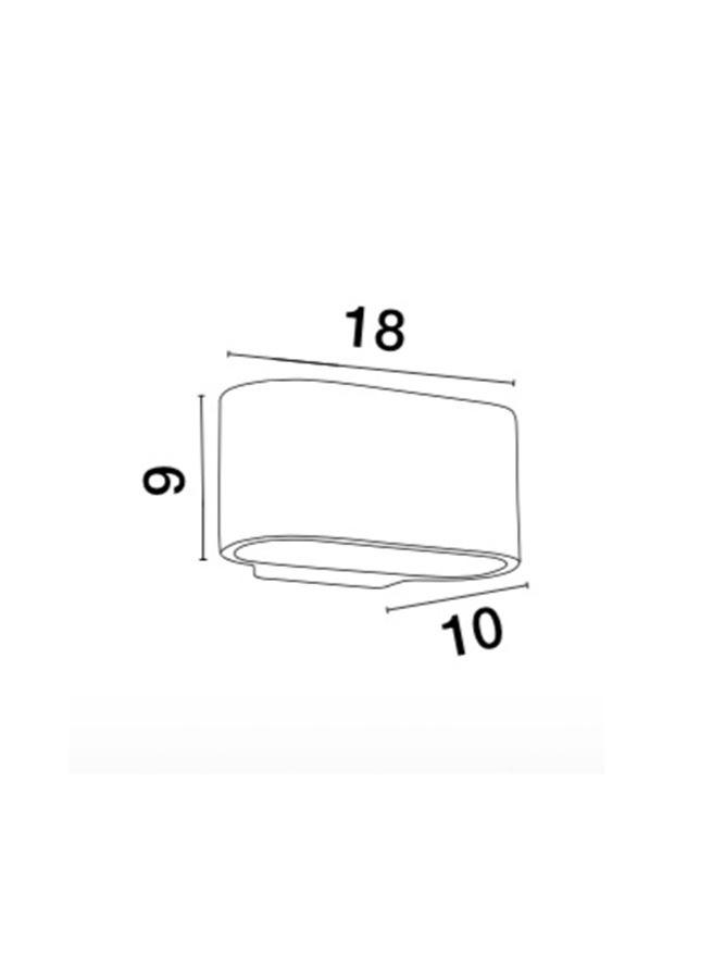 Curved Up & Down Light In White Gypsum - ID 11155
