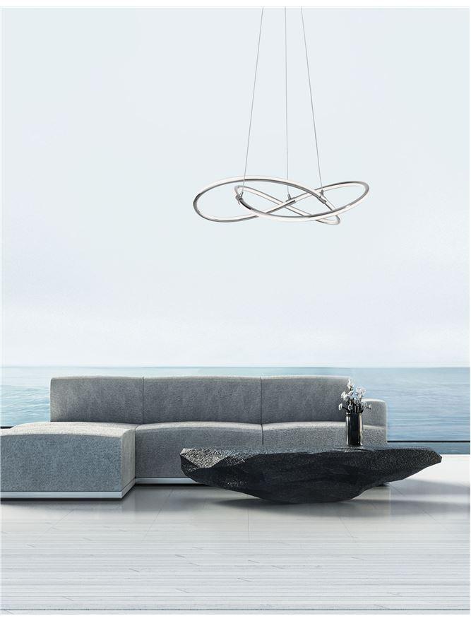 Chrome Aluminium & Acrylic Knot Suspension Pendant - ID 7487