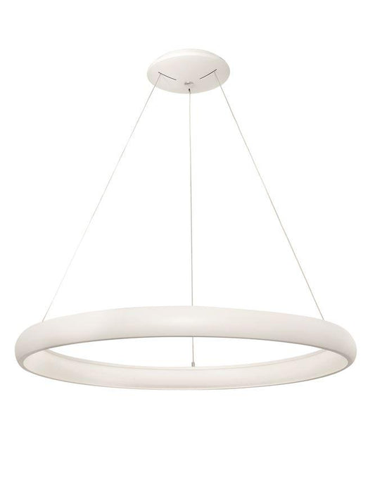 ALB Sandy White Aluminium & Acrylic Dimmable Inner Light Ring Pendant Large - ID 8768