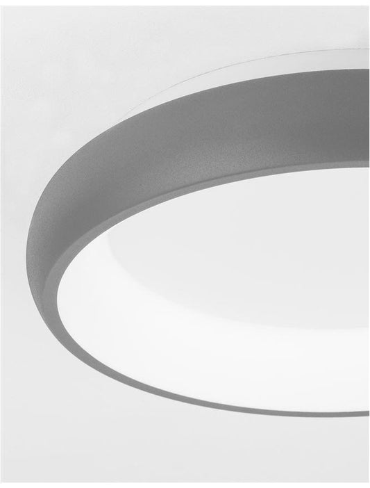 ALB Sandy Grey Aluminium & Acrylic Dimmable Inner Light Ring Flush Small - ID 10388
