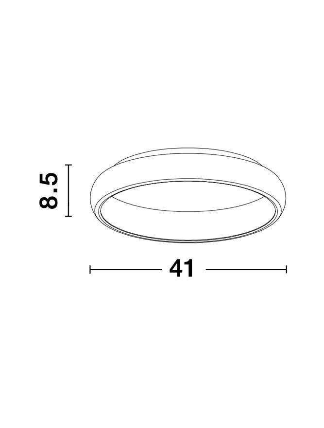 ALB Sandy Grey Aluminium & Acrylic Dimmable Inner Light Ring Flush Small - ID 10388