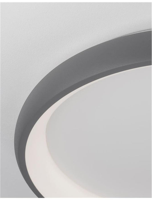 ALB Sandy Grey Aluminium & Acrylic Dimmable Inner Light Ring Flush Medium - ID 10385