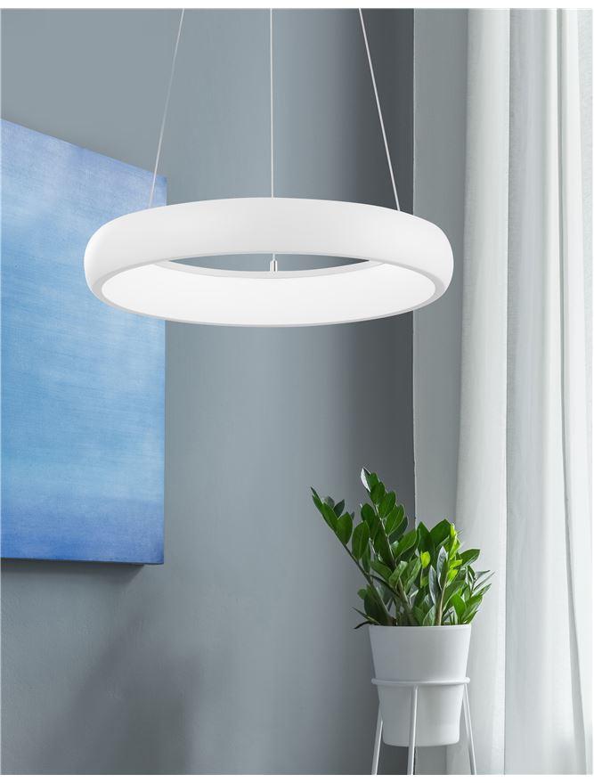 ALB Sandy White Aluminium & Acrylic Dimmable Inner Light Ring Pendant Small - ID 10374