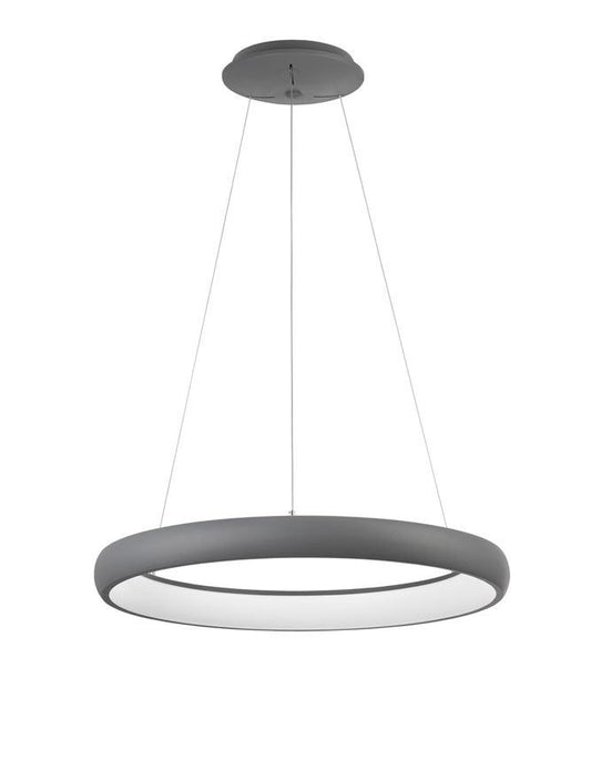 ALB Sandy Grey Aluminium & Acrylic Dimmable Inner Light Ring Pendant Medium - ID 10376