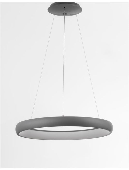 ALB Sandy Grey Aluminium & Acrylic Dimmable Inner Light Ring Pendant Medium - ID 10376