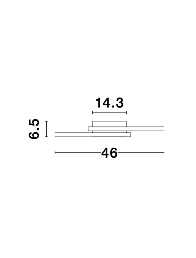 BIL White Aluminium & Acrylic Right Angle Small Ceiling Light - ID 10576