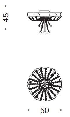 Elegance 6 Light Murano Glass Ceiling Light