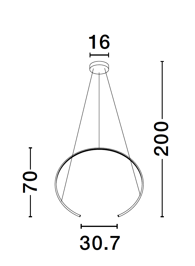 BRE Sandy White Aluminium & Acrylic Split Loop Tubular Pendant - ID 10191