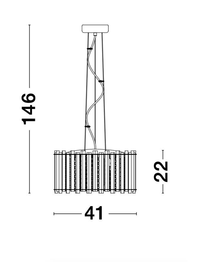 ELE Chrome Aluminium & K9 Crystal Adjustable Circular Pendant - ID 10486
