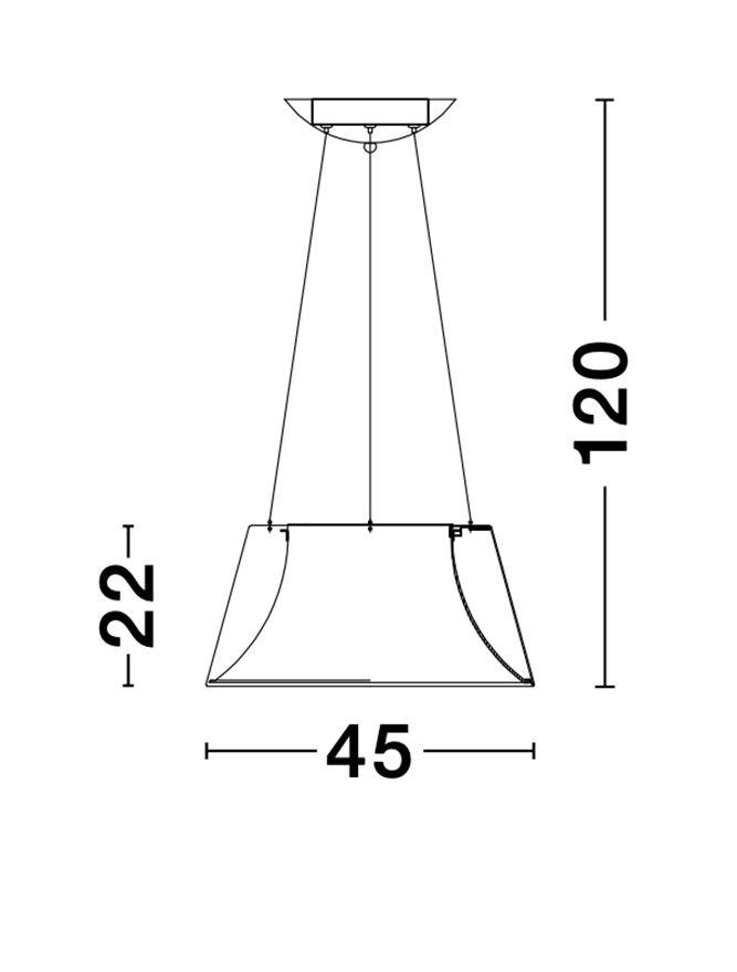 VOL Black Metal Tapered Drum With Acrylic Diffused Inner Pendant - ID 10447